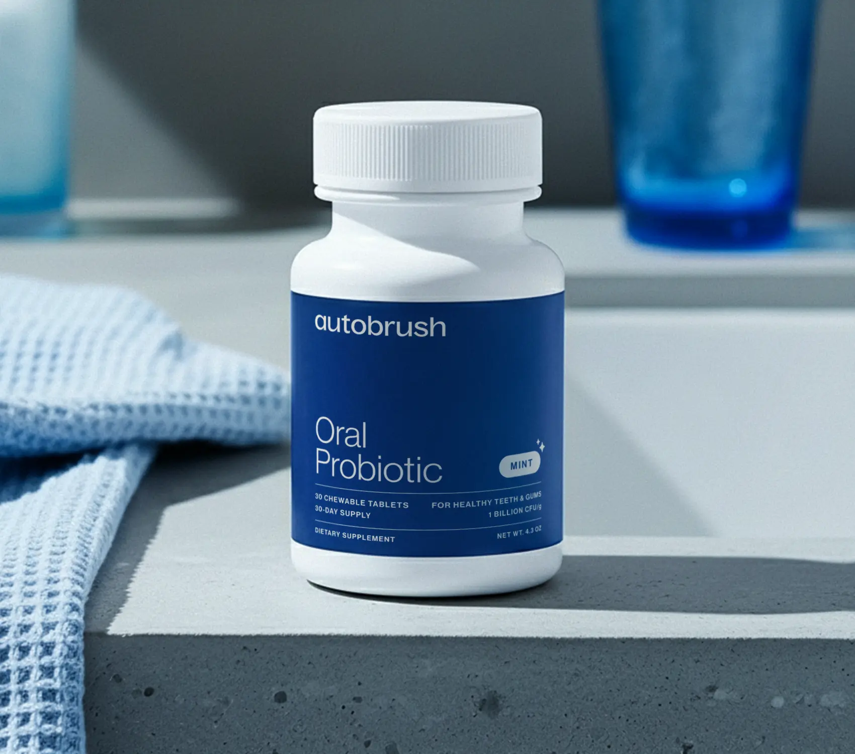 Autobrush Oral Probiotics | 1 Billion CFU per Tablet | Supports Gum Health, Plaque Balance & Fresh Breath | Mint & Mixed Berry | Ages 3+ | Chewable Daily Tablet