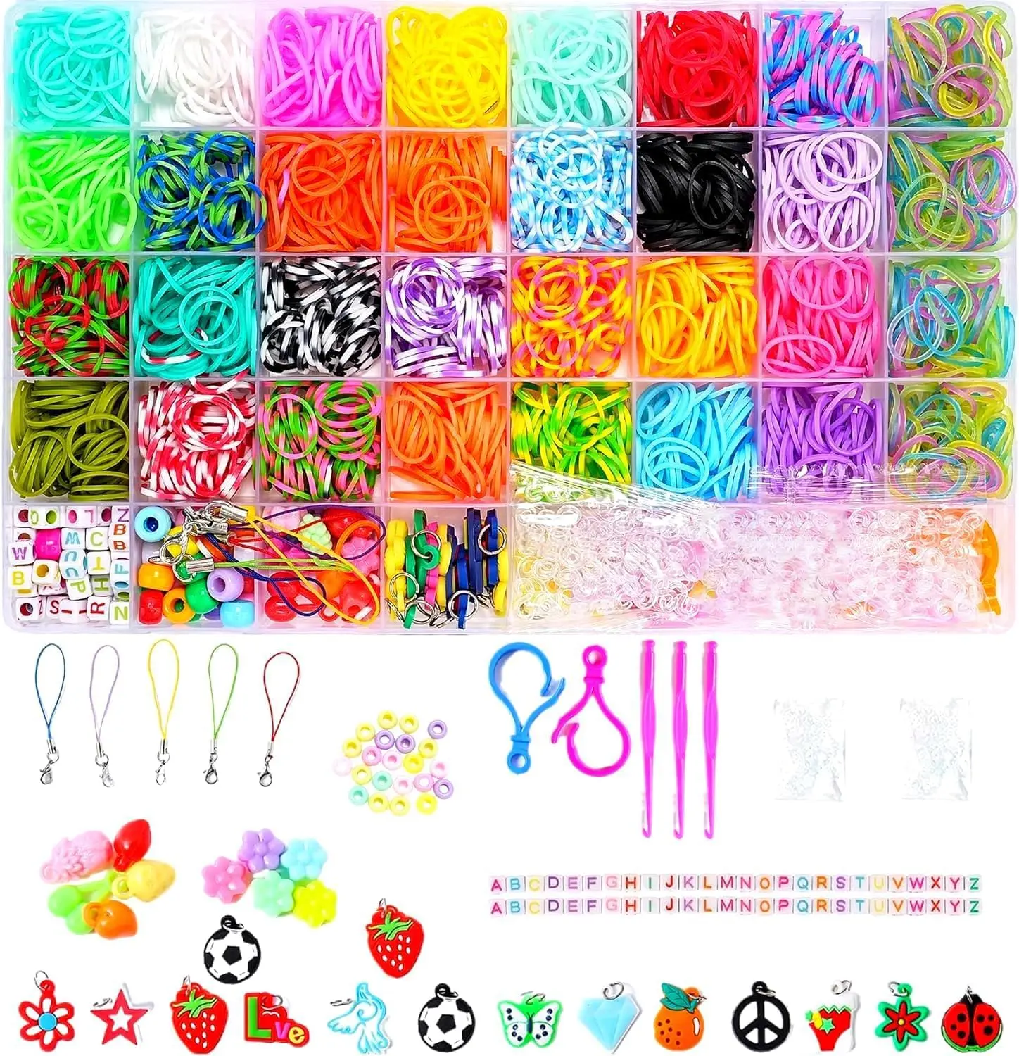 2500+ Rubber Band Bracelet Kit, Loom Bracelet Making Set for , Refill Loom Set, Friendship Bracelet Creativity Birthday Kit