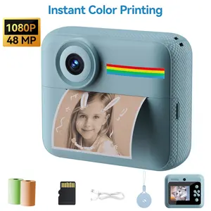 Kids Camera for Toddler Girls Boys Aged 3-9 48MP 1080P HD Video 2.4" TFT Screen  Photo Printing Children Birthday Gift camera toy perfect holiday gift perfect birthday birthday gift Portable Compact Digital Camera Mini Digital Camera with 16x Zoom