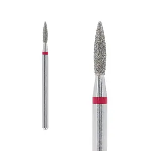 Diamond Nail Drill Bit - Slightly Rounded Flame, 1.8 mm, Fine Grit.