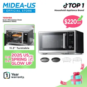 TOSHIBA 7-in-1 Countertop Microwave Oven, 1.0 cuft. Air Fryer Combo with Inverter Convection, Humidity Sensor, Even Defrost, 27 Auto Menu & 47 Recipes Kitchen Appliances, Spring Glow Up