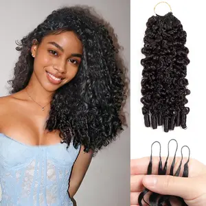Human Hair Crochet Extensions Miracle Knots Pre-Separated 150g 150 strands – Knotless Boho Braids, Human Hair Feather Crochet 3-5 Packs for Full Head, Multiple Curly & Wave Textures #SpringStatements #HairTutorial #HairStyles