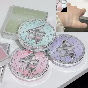 Piano Relief Soft Powder Compact, Matte Misty Face Powder, Fine Texture Highlighting Honey Powder, Transparent Matte Finish