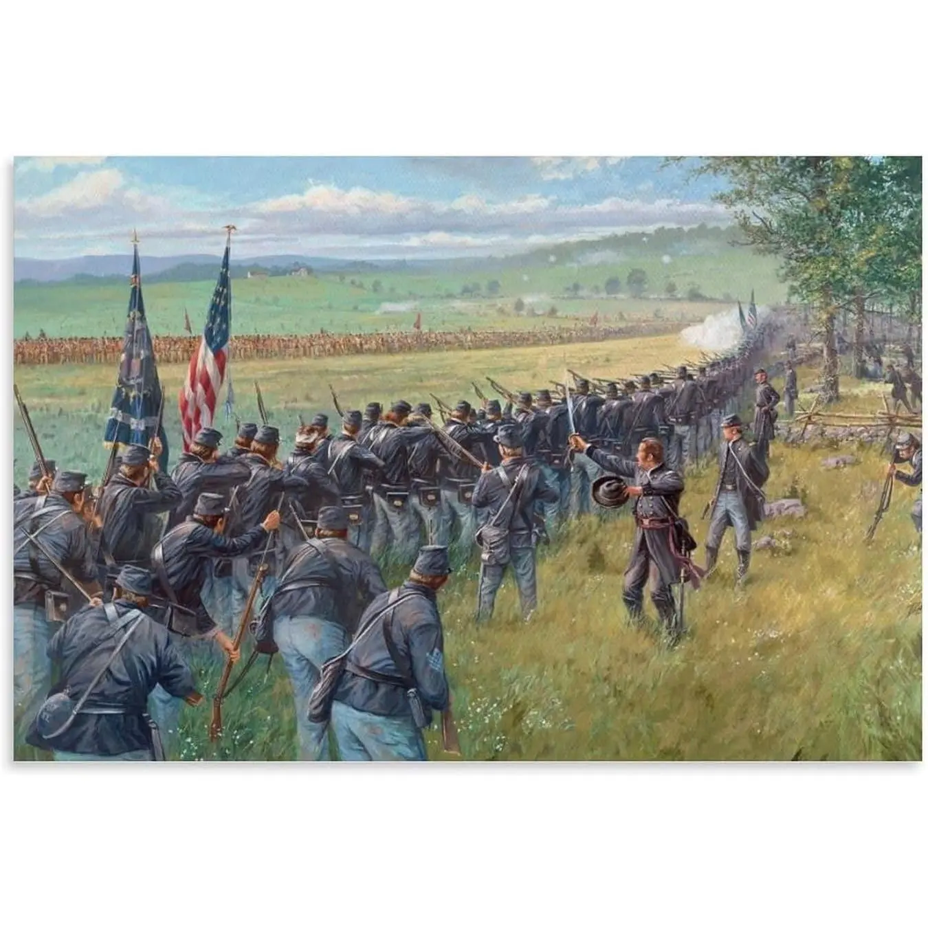 Vintage American Civil War Poster Gettysburg Civil War, World War I, Vintage Print, Poster Poster Album Cover Posters for Bedroom Wall Art Canvas Posters Music Album Cover Poster 20x