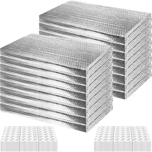 16P Pre-Cut Garage Door Insulation Panels Kit 0.24" Double Bubble Reflective Aluminum Foil 6MM Thermal Insulation Shield with 120 Tapes, Blocks Winter Cold Summer Heat for Attic Garage Wall (24" x 48")