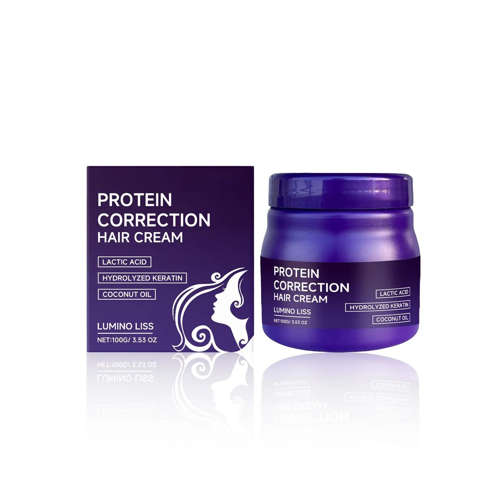 Protein Straightening Cream - Coconut Haircare Treatment, Daily Moisturizer, Hydrating Formula for Frizz Prevention, Hair Smoothing and Repair, Advanced Nourishing Care