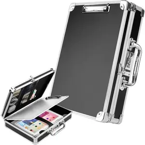 Clipboard with Storage Combination Lock Briefcase Clipboards Heavy Duty Box Metal  with Handle, Storage Clipboard Maximum , External & Built-in Clip Boards (Upgrade)