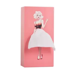 Vintage Charm Tissue Box with Pin-up Design Retro Style Storage for Tissue Paper Bathroom Home Company Bedroom Christmas Gift 25cm x 13cm x 11.7cm Unique Decorative Item