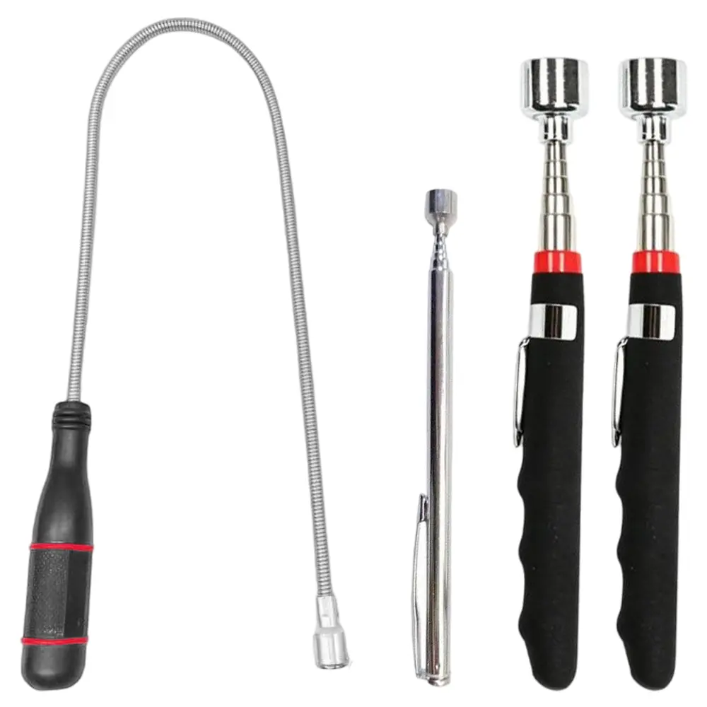 4-Pack 30in Telescoping Magnetic Pickup Tools, 40lb Magnetic Pull Force Metal Nail Picker, Non-Slip Extendable Sticks for Automotive Mechanic Car Repair Tasks