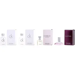 Calvin Klein Variety Set-4 Piece Womens Mini Variety With Ck One Edt 0.33 Oz X 2 & Eternity Edp 0.17 Oz & Euphoria Edp 0.13 Oz And All Are Minis For Women