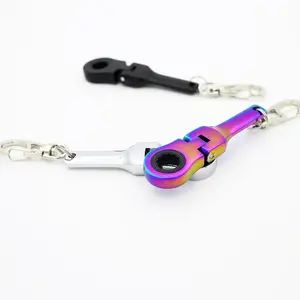 10mm Ratchet Wrench Mini Shaped JDM Metal Racing Keychain Key Chain Ring Keyring