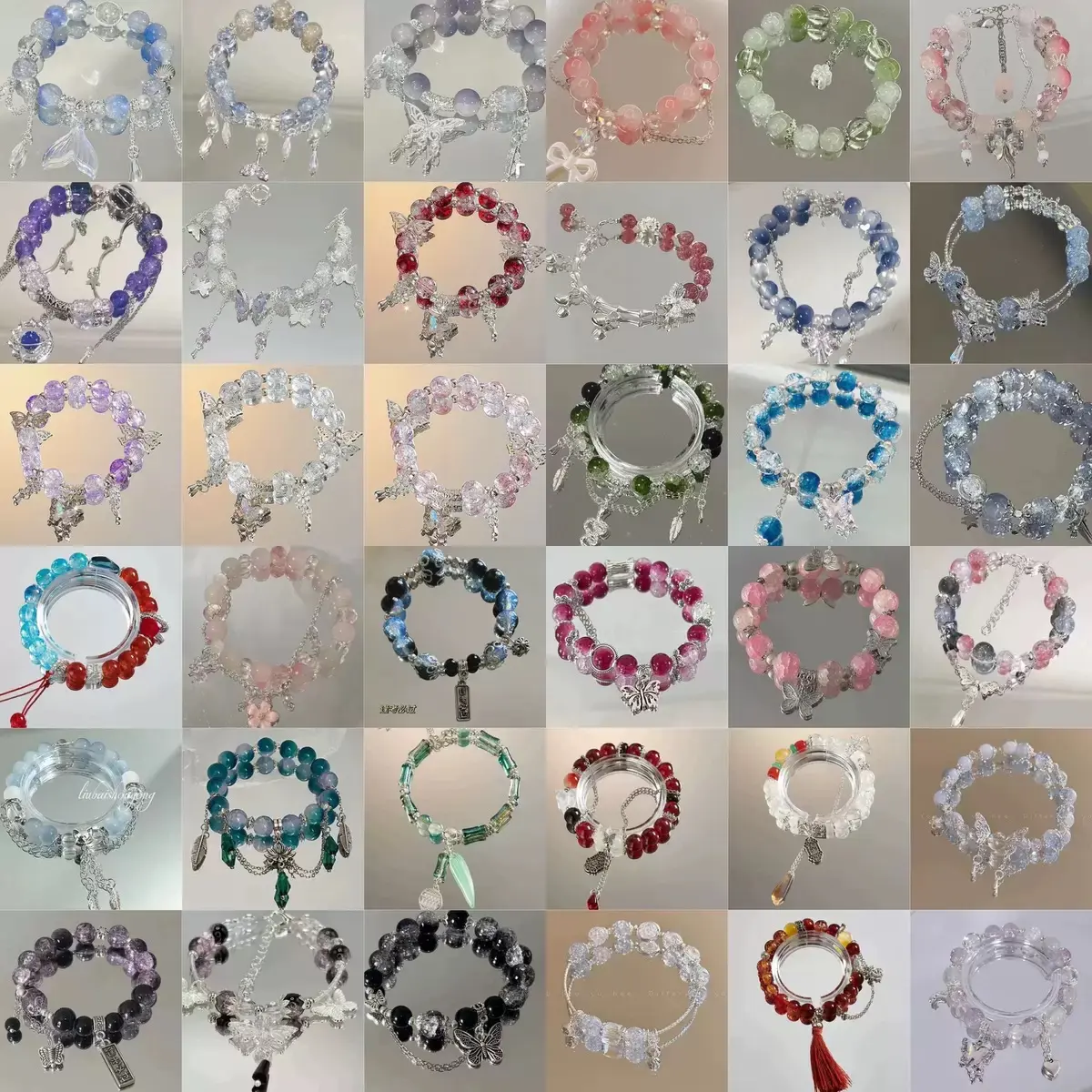 Glass bead bracelet & necklace Glass bead bracelet & necklace