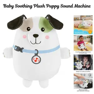 Baby Soothing Plush Puppy Sound Machine – Calming Vibration Soother Toy for Newborns 0+ Months, Portable White Noise Sleep Aid for Infants