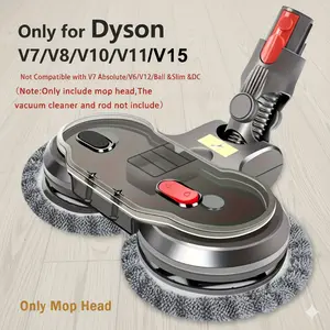 (Mop Head Only) Dual-Use Vacuum Attachment for Dyson V7, V8, V10, V11, V15 - Sweeping and Mopping System, Multi-Functional, All Floor Types Compatible, Includes Enhancing Cleaning Components