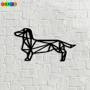 1pc Dachshund Metal Wall Art, Stylish Geometric Dachshund Statue Mural, Ideal Gift for New Year, Easter, Dog Decor Enthusiasts, Rust-Resistant Metal Wall Decor Wall Sculptures,  Charming Indoor Outdoor Decor