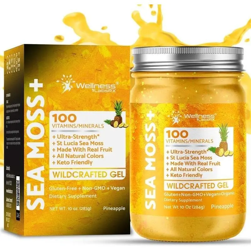 Organic Wildcrafted Sea Moss Gel All Natural Pineapple Flavor – 10 oz