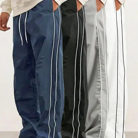 Men’s quick-dry casual sports pants for spring and autumn outdoor activities, loose straight fit, skin-friendly and comfortable