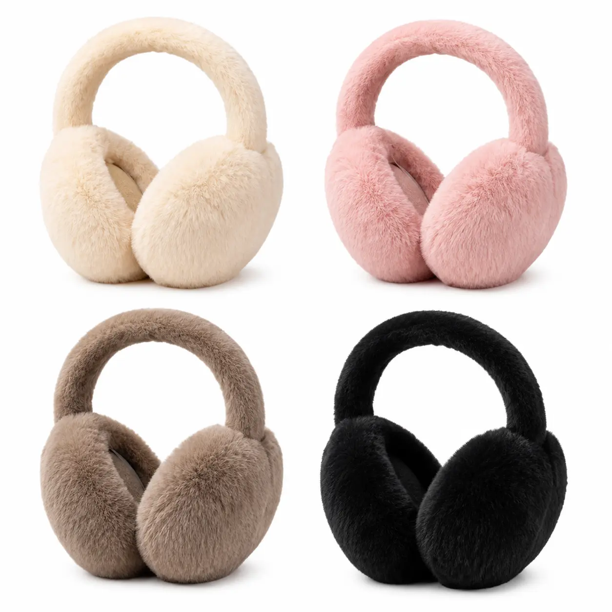 Women's Unisex Windproof Winter Earmuffs - Foldable Soft Polyester Fleece Ear Warmers, Stretchy Fit, Ideal Cold Weather Ear Protectors