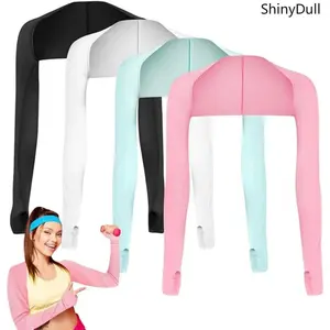 Women's Polyester Arm Cooling Cover, UPF 50+ UV Protection, Breathable Shawl-Shape Stretch-Fit 1-Size Sun Sleeves for Outdoor Sports