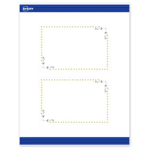 Avery Printable Rectangle Postcards, Gold Dots with Green Florals, 4" x 6", Matte White Rectangle Postcards, Laser/Inkjet, 20ct, Great for Postcards