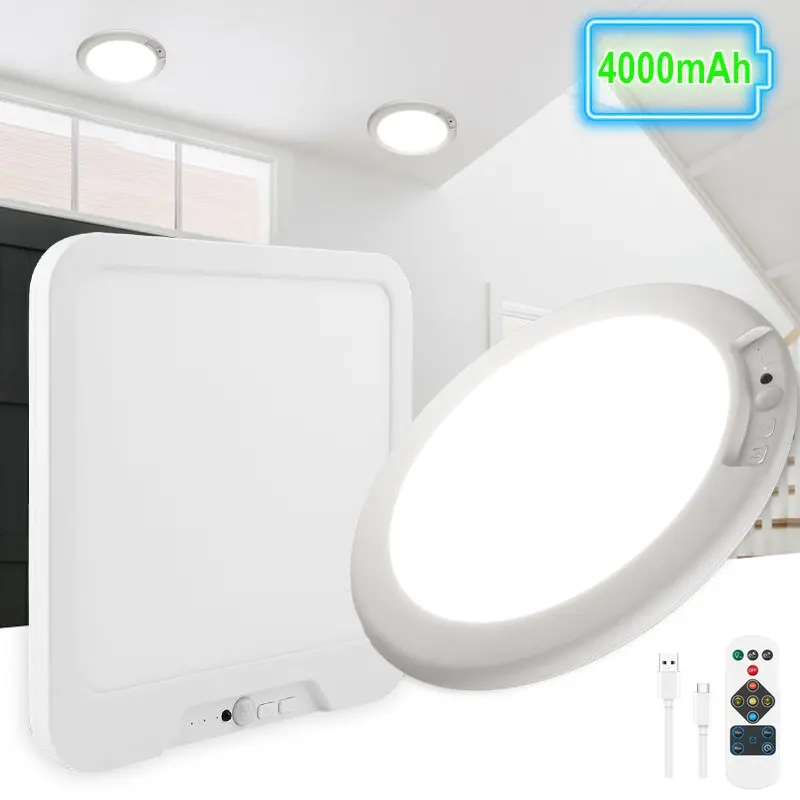 LED Ceiling Light, Easy Install Led, USB Charging, White with Remote Control, Mood Lighting, Adjustable Lighting, Motion-Activated, Wireless Magnetic Installation, For Bedrooms, Offices, Hallways Ceiling Lighting