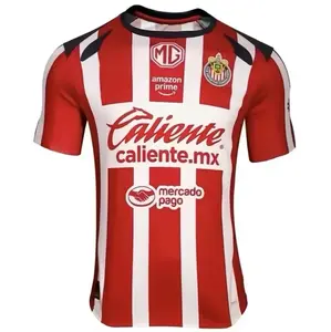 Chivas 25/26 Soccer Jersey | Red White Striped Football Shirt, Match Day Fan Kit Unisex