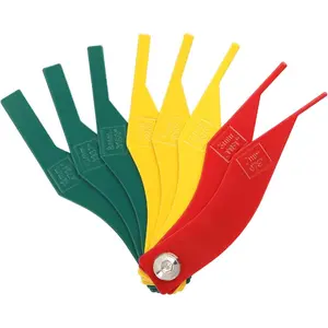 8 Pcs Brake Lining Thickness Gauge, Car Automotive Brake Pad Measuring Ruler Tool, Measuring Disc and Drum Brake Pad Gauge, Color-Coded, SAE & Metric
