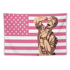 Jujutsu Kaisen Gojo Satoru Print Wall Tapestry, 40x30in/102cm-76cm, Light Cotton Linen-Peach Durable Decorative Tapestry, Home Textile for College Dorm Bedroom Decoration