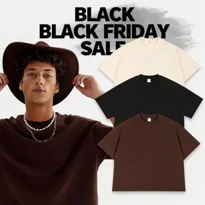 Men's Oversized Cropped Cotton T-Shirts Set - Casual Crew Neck, Solid Color, Drop Shoulder, Short Sleeve, Summer Wear, Loose Fit, 260g/m2 Fathersdaygift Fabric Menswear Top(gift)11