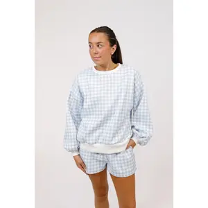 Blue Gingham Lounge Set