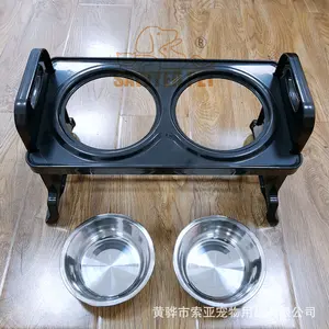 Height Adjustable Stainless Steel Pet Bowl Stand – Raised & Tilted Feeder for Cats and Dogs