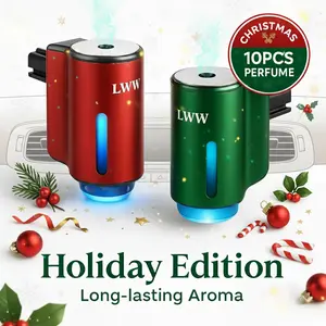 LWW 2025 Designer Car Fragrance System Couples Edition with 10 French Essential Oils Dual Diffuser Gift Set Woody Aroma Floral Fruity Scent 3-Level Intensity Control USB Rechargeable