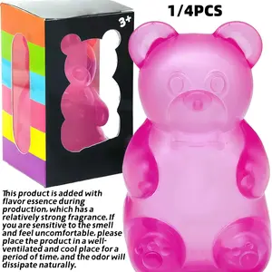 1/4 Counts Soft Jelly Filled Sensory Toy, Stretchable Squeeze Stress Relief Fidget Toy, Squishies, Ideal for Birthday Gifts, Goodie Bag Fillers, Classroom Rewards