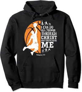 Basketball Hoodies Men Boys Him Philippians Gifts Basketball Pullover Hoodie - Markbrasel Shop 74B082X11WSR