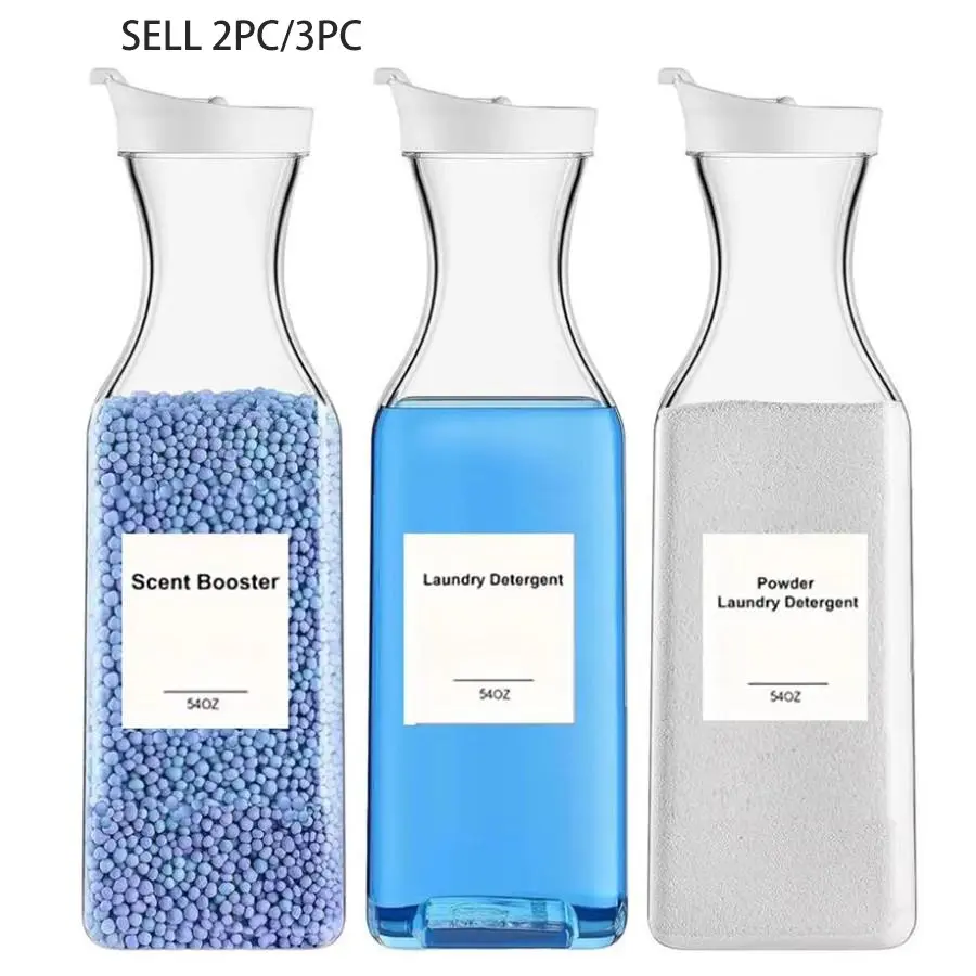 2/3pcs Laundry Detergent Dispenser Fabric Softener Dispenser Plastic Bottles Liquid Laundry Detergent Container Laundry Detergent Organizer