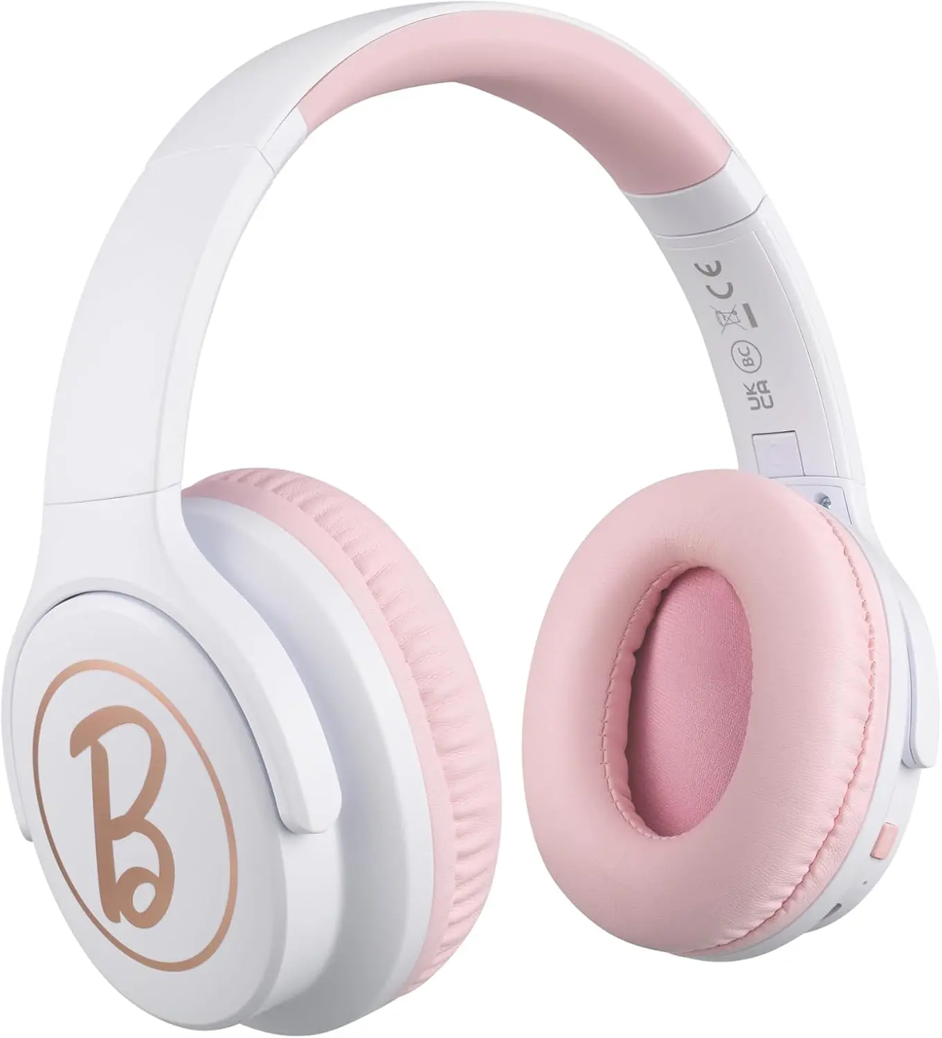 eKids Barbie Wireless Headphones with Microphone, Bluetooth Headphones Include Aux Cord, Earphones for School, Home, or Travel