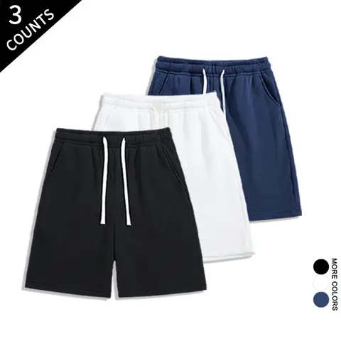 Men's 3-Pack 2-Tone Casual Sweat Shorts - Soft Polyester, Snug Elastic Waist, Drawstring Design, Above-Knee Cut, Easy-Wear Athletic Style (No Gender Restrictions, Only S Size Available; M Size Previously Listed), Two-Tone