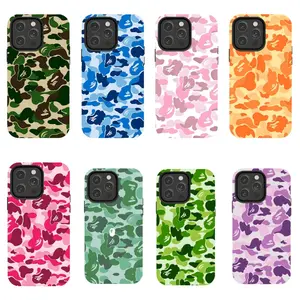 Bape Protective Camo Streetwear phone Cases For iPhone 12/13/14/15/16/17 Promax Pro Plus and 17 Air ,Perfect for Her/Him fashionable gift