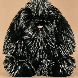 Fluffy Black Bunny Plush Toy, Ultra-Soft Long Hair Rabbit Stuffed Animal, Huggable Cuddly Bunny Doll, Perfect Gift for Kids and Plush Lovers, Cute Room Decor Companion, 51cm/20in