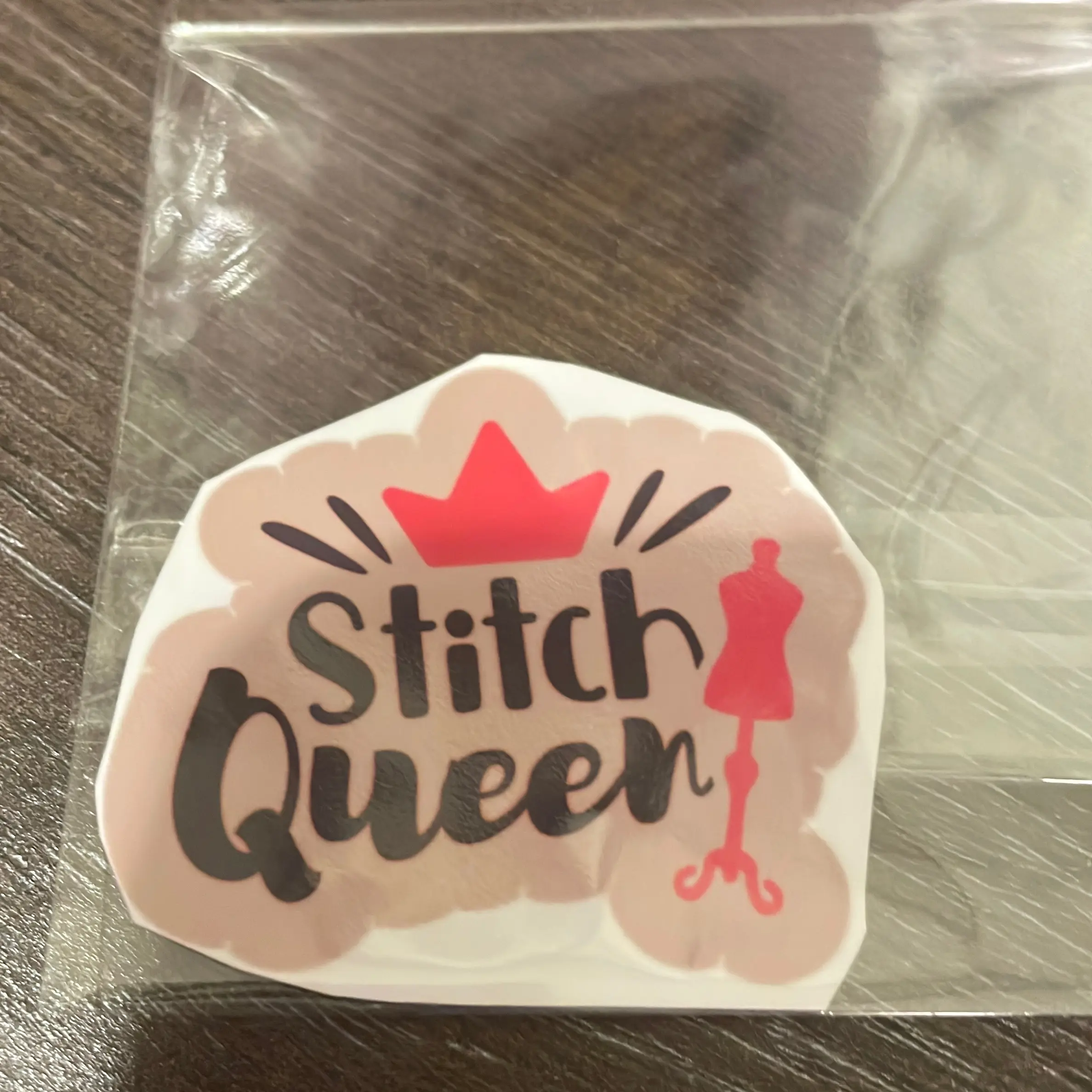 Stitch Queen Sticker on Printable Vinyl for Computers & Office Equipment