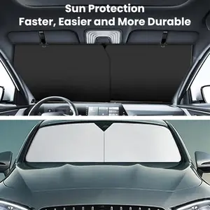 Retractable Car Windshield Sun Shade Front Window Sun Protection Cover Suction Cup Sunshade UV Reflection Curtain