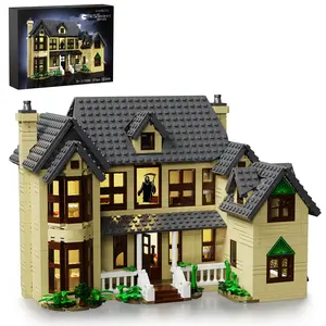 Screaming House Building Blocks Set with Electric Light Effects, Perfect for Halloween Decoration, Kids’ Creative DIY Toy and Seasonal Fun