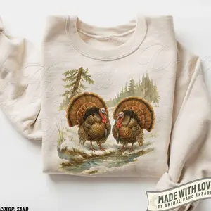 Turkey Sweatshirt Vintage Wildlife Crewneck | Rustic Farm Animal Sweater | Thanksgiving Fall Top | Country Nature Gift | Gildan Sweatshirt/Hoodie/T-Shirt Gift Unisex, for Men Women CLJ