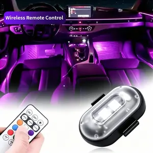 4PCS Rechargeable LED Rock Lights, 8-Color 10-Mode RGB Underglow Warning Lights with Wireless Remote Control for Offroad Vehicles, Trucks, Jeeps