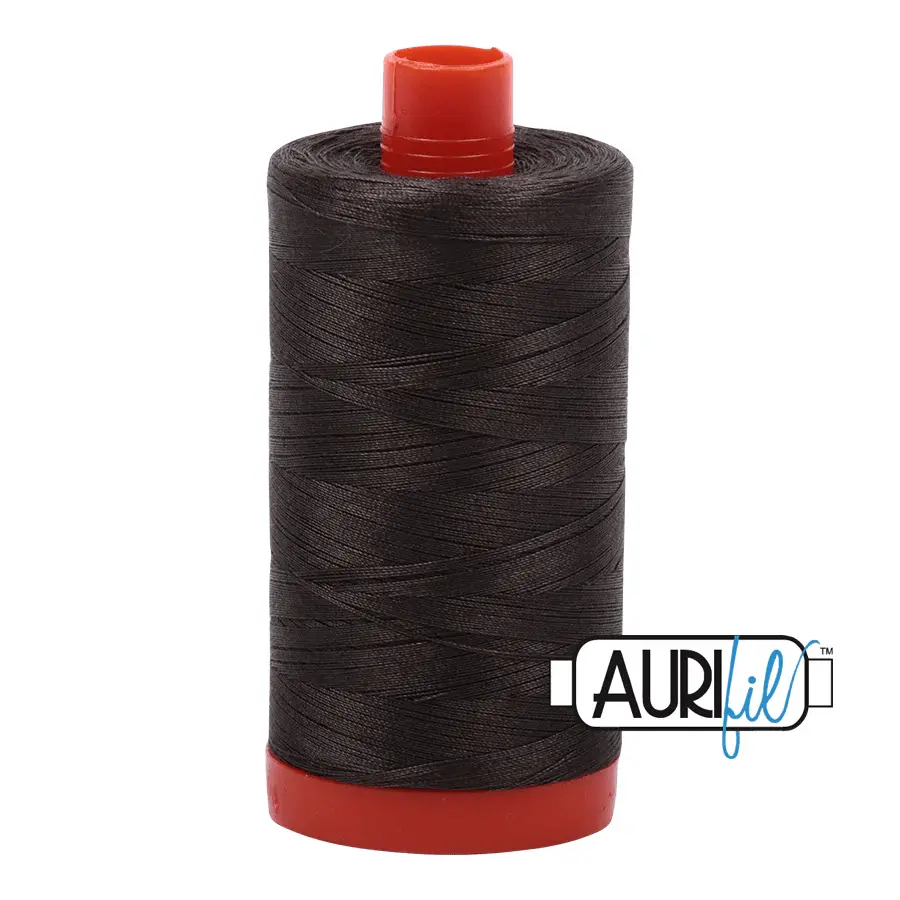 Aurifil 50wt Low Lint Cotton Sewing Thread - A1050-5013 Asphalt, 1422yd, Neutral Tone, Smooth Hand, Clean Finish - Ideal for Piecing, Modern Quilting, Contemporary Sewing Projects