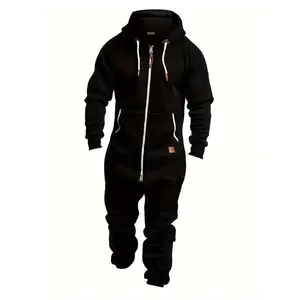 Fall/Winter Men's Hooded Fleece Onesie for Fashion and Casual Clothing Fabric Menswear