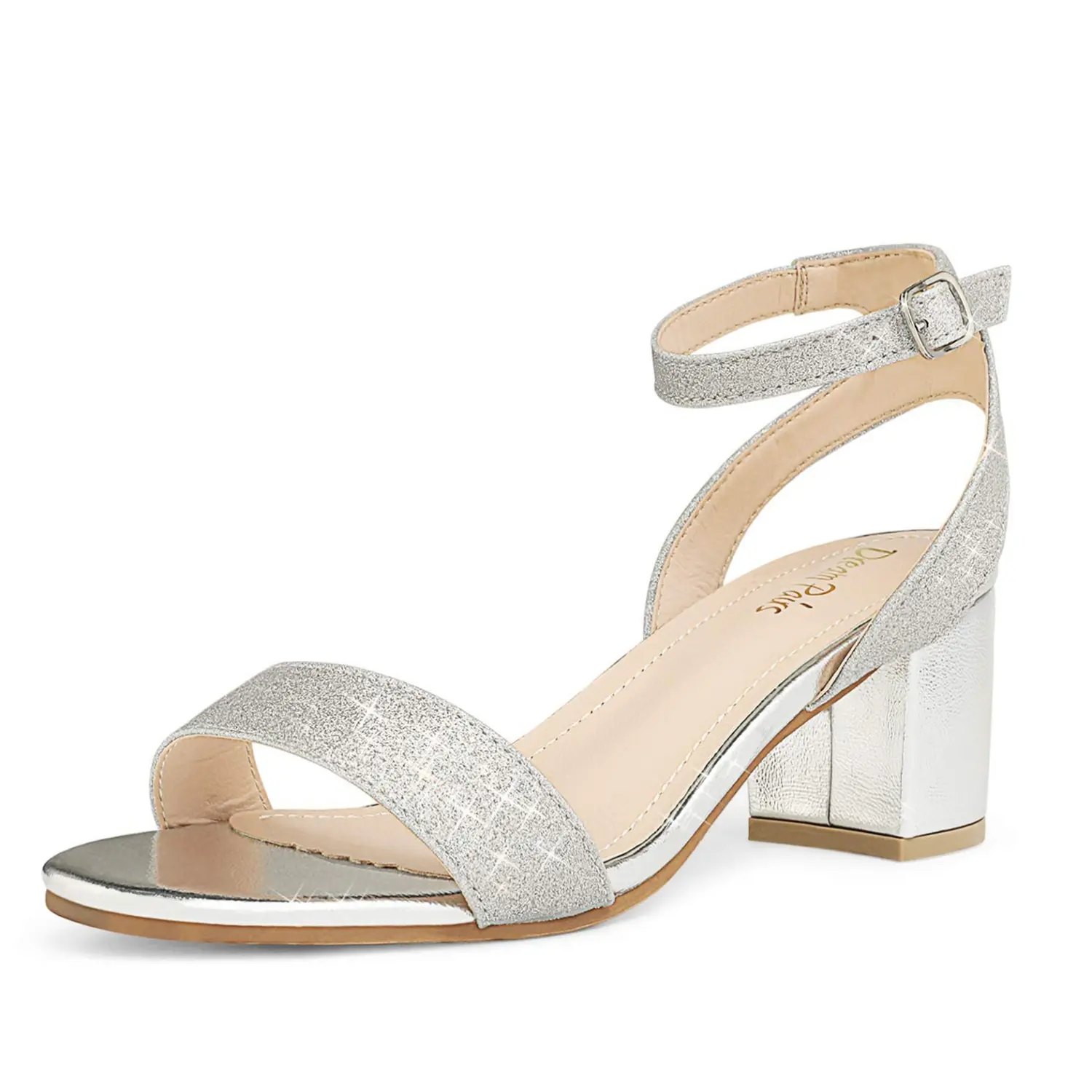 Dream Pairs Women's Elegant Open-Toe Block Heel Sandals, 2.5" Comfortable Low Heels with Adjustable Ankle Strap, Cushioned Shoe, Cushioned Sandals, Fashionable Sandals, Sandals Women