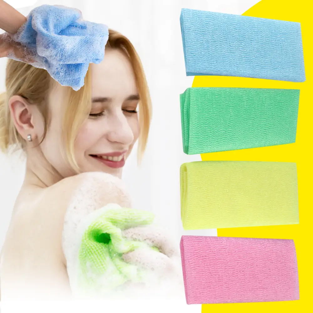 4pcs Nylon Exfoliating Bath Towels - Deep Cleansing & Dead Skin Removal, Fragrance-Free Shower Set, Efficient Spa Experience, Shower Towels for Bathroo
