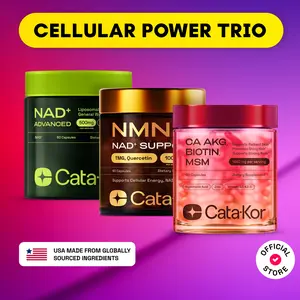 Cata-Kor Cellular Power Trio - NAD Advanced 500 mg, NMN 1000 mg, CA AKG 1000 mg - Resveratrol, TMG, MSM