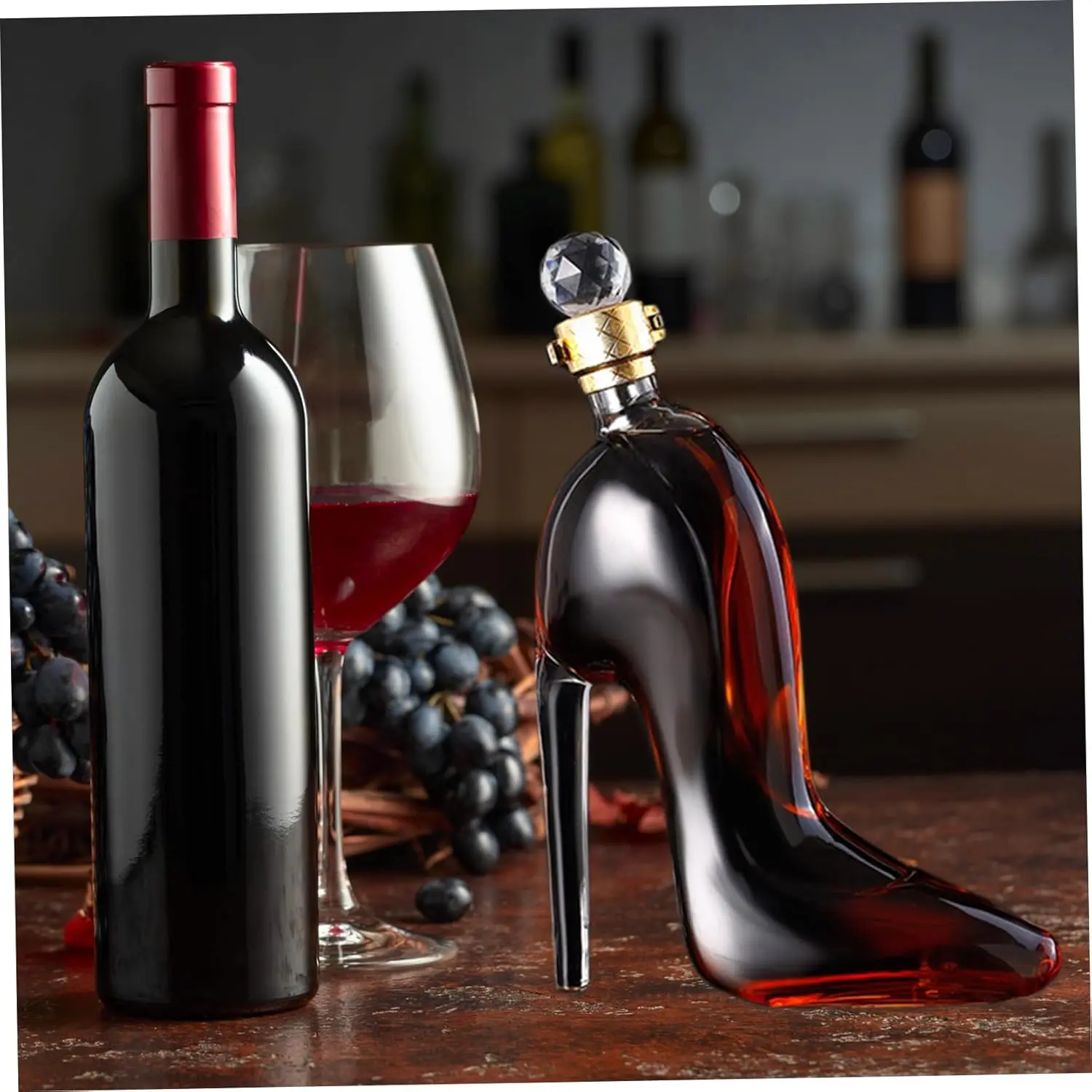 Elegant Heel Stiletto High Heels Whiskey & Wine Decanter, Glass Wine Bottle, Unique High-Heel Design, Perfect Gift for Women, Stylish Barware, Home Bar Accessories